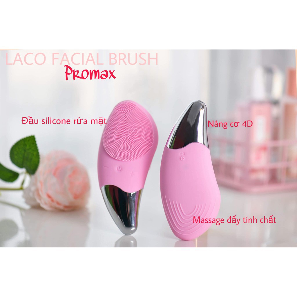 Máy Rửa Mặt LACO FACIAL  BRUSH cao cấp, máy rửa mặt massage nâng cơ êm dịu với bề mặt mềm mịn không gây khó chịu