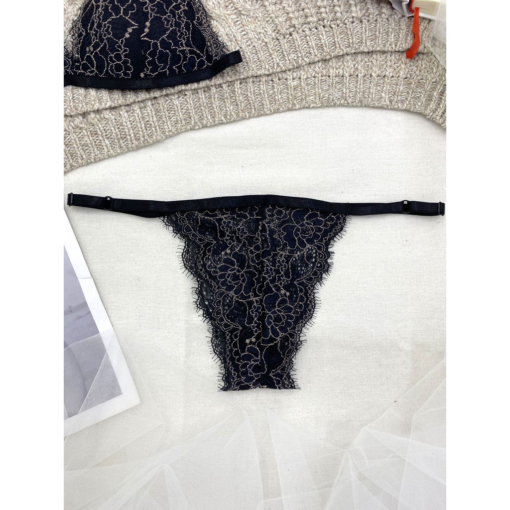 👙 Bra thiết kế sexy 👙 Đồ lót nữ cao cấp màu đen họa tiết ánh kim có mút vải ren cao cấp loại 1 gồm áo + quần | BigBuy360 - bigbuy360.vn