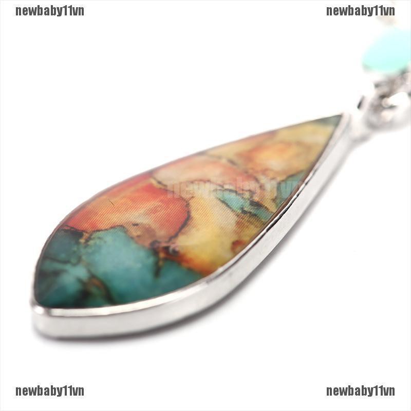 Đôi Khuyên Tai Dài Đính Đá Opal Thời Trang Cho Nữ