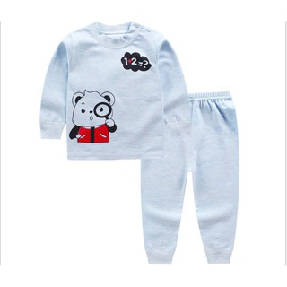 bộ cotton dài tay cho bé gái
