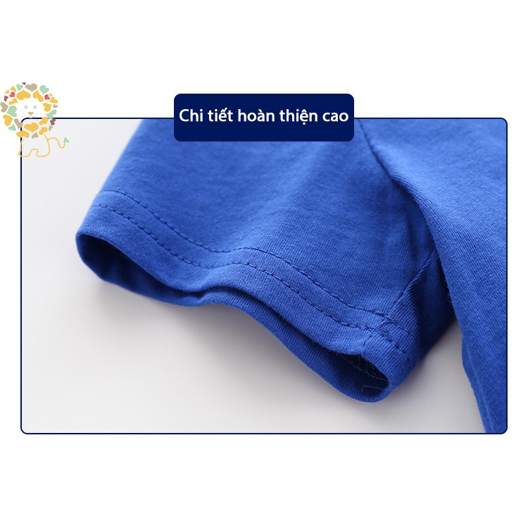 Bộ cotton cho bé mùa hè WELLKIDS đồ bộ bé trai chất cotton hàng xuất Âu Mỹ in hình khủng long 2021