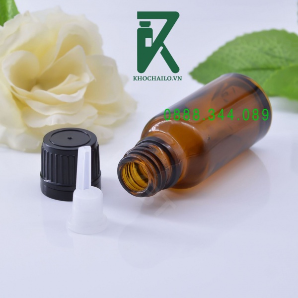 Vỏ chai tinh dâu,serum thuỷ tinh nâu nắp vặn đen to,nắp vặn đen bé 5ml,10ml,15ml,20ml,30ml,50ml,100ml