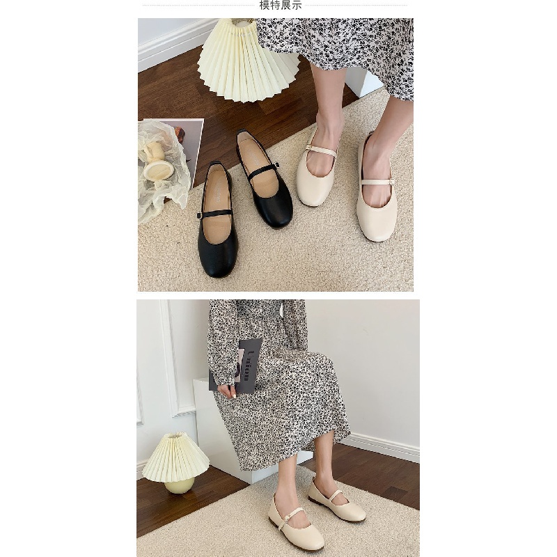 Giày Búp Bê Da Mềm Mũi Vuông Thời Trang Xuân Thu 2022 Cho Nữ