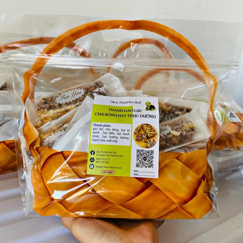 500g Thanh gạo lức mix hạt dinh dưỡng (ship xa sẽ hút chân không cho an toàn) - nhà Nine