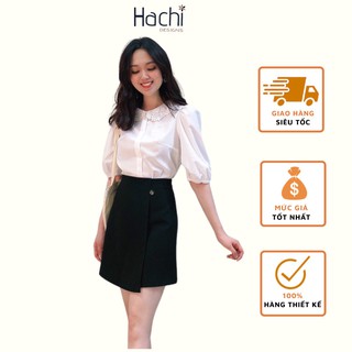 Áo Sơ Mi Nữ Trắng Tay Bồng, Sơ Mi Bánh Bèo Hàng Cao Cấp Hachidesigns