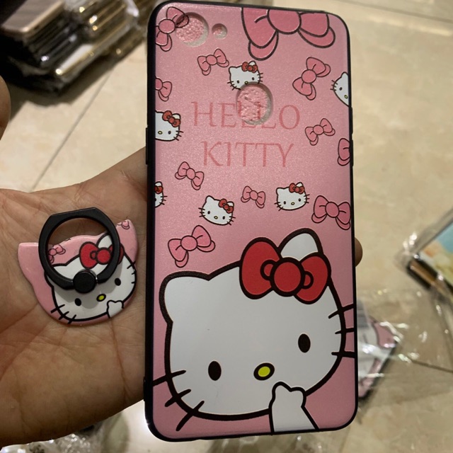 Ốp lưng Oppo F7 kitty kèm iring