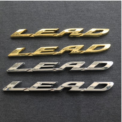 Tem chữ nổi trang trí xe chống nước mẫu LEAD 2 màu trắng vàng