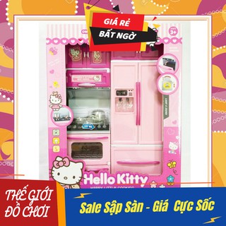 Đồ chơi tủ lạnh và bếp hồng hello kitty