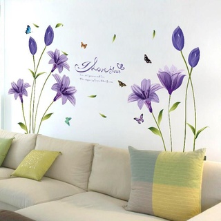 Decal dán tường hoa lily tím-sk9122b zooyoo
