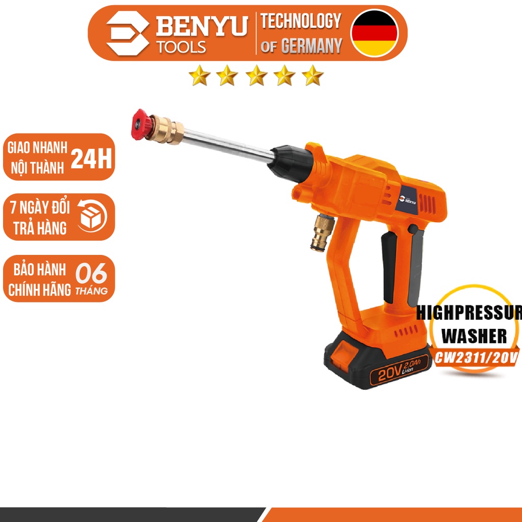 Máy Xịt Rửa Xe Dùng Pin Benyu CW2311