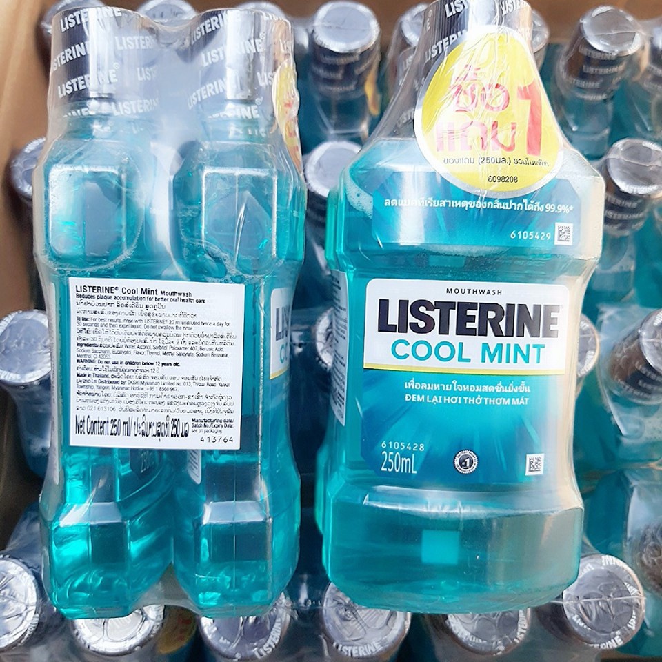 Nước súc miệng Listerine 750ml + 250ml diệt khuẩn giữ hơi thở thơm tho cả ngày