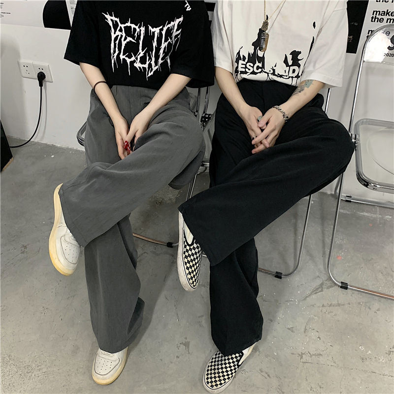 Quần Tây Màu Trơn 191102Quần Dài Dáng Rộng Ống Suông Thiết Kế Đơn Giản Phong Cách Hàn Quốc