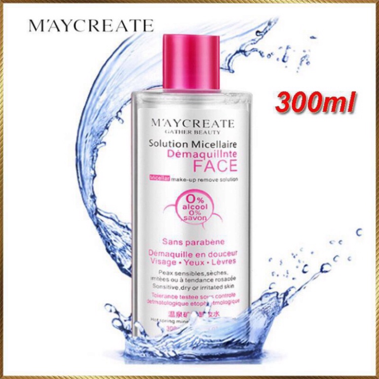 Nước tẩy trang Maycreate 300ml Nước tẩy trang cho da dầu mụn, sạch sâu, dịu nhẹ DANA