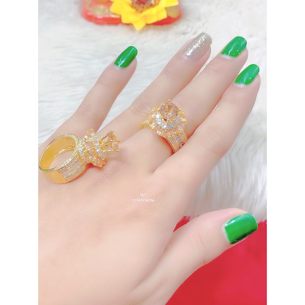 Nhẫn nữ mạ vàng 18k đính đá CZ N706 - Trang Sức UHA