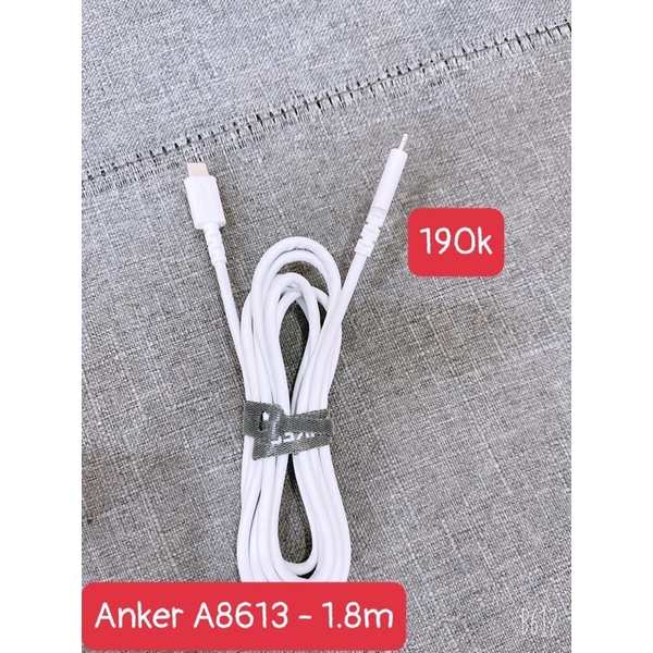 (Chinh Hang) Cáp Type C  Lightning MFI 0.9/1.8m Anker PowerLine+ II A8652/5612/5613