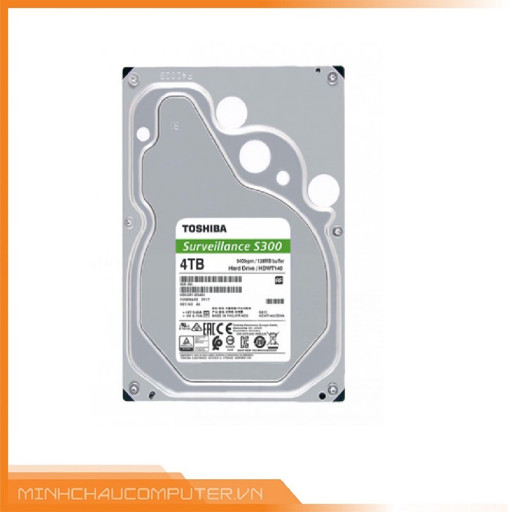 Ổ cứng 4TB HDD Toshiba S300 Surveillance 3.5" SATA 3 - HDWT140UZSVA- BH CHĨNH HÃNG 36T