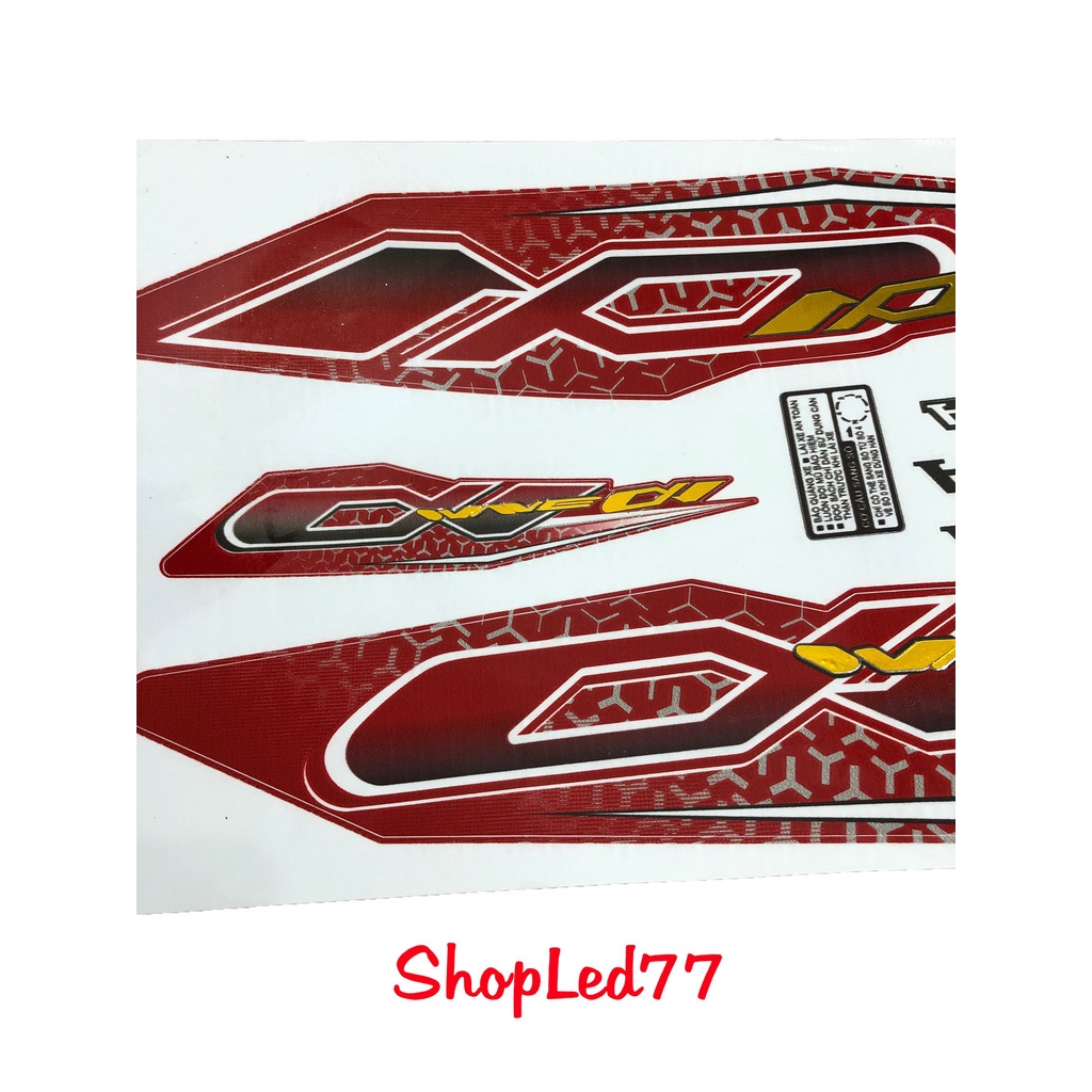 Tem Zin Wave 50cc-100cc-110cc GHÉP CROM  Màu Đỏ, 3 Lớp Siêu Đẹp