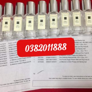 Nước hoa Jomalone Poppy & Balley 9ml