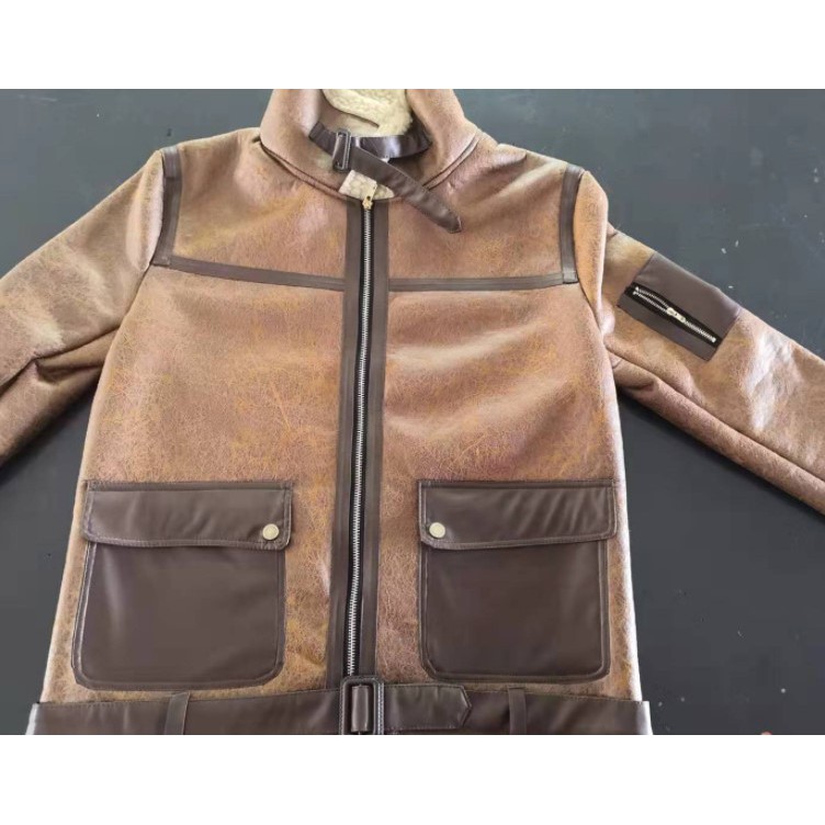 Áo khoác da nam lót lông bảo hành 1 năm - Áo khoác da lót lông cổ cao phòng cách Biker mạnh mẽ