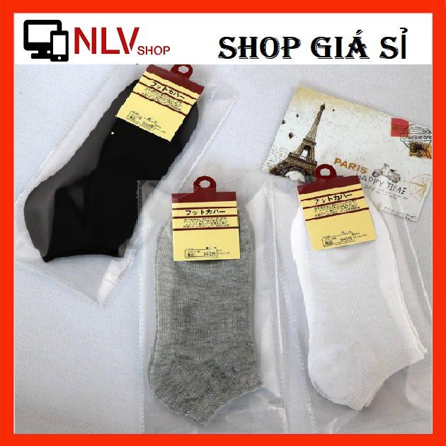 NlvShop2016 - Vớ Tất Nam Nữ Ba Màu Trơn Cổ Ngắn 100% Cotton Hàng Xuất Nhật Cực Xịn Sò (Kèm Tag)