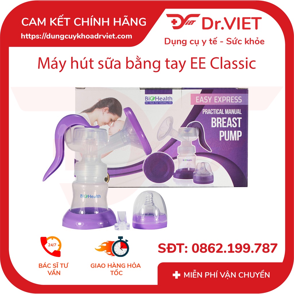 DỤNG CỤ HÚT SỮA BẰNG TAY BIOHEALTH EE CLASSIC (THIẾT KẾ NHỎ GỌN, TIỆN LỢI MANG THEO MỌI LÚC MỌI NƠI) - DRVIET