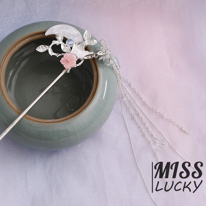 Trâm cài tóc thiết kế dạng tua rua phong cách thời trang Trung Hoa cho nữ