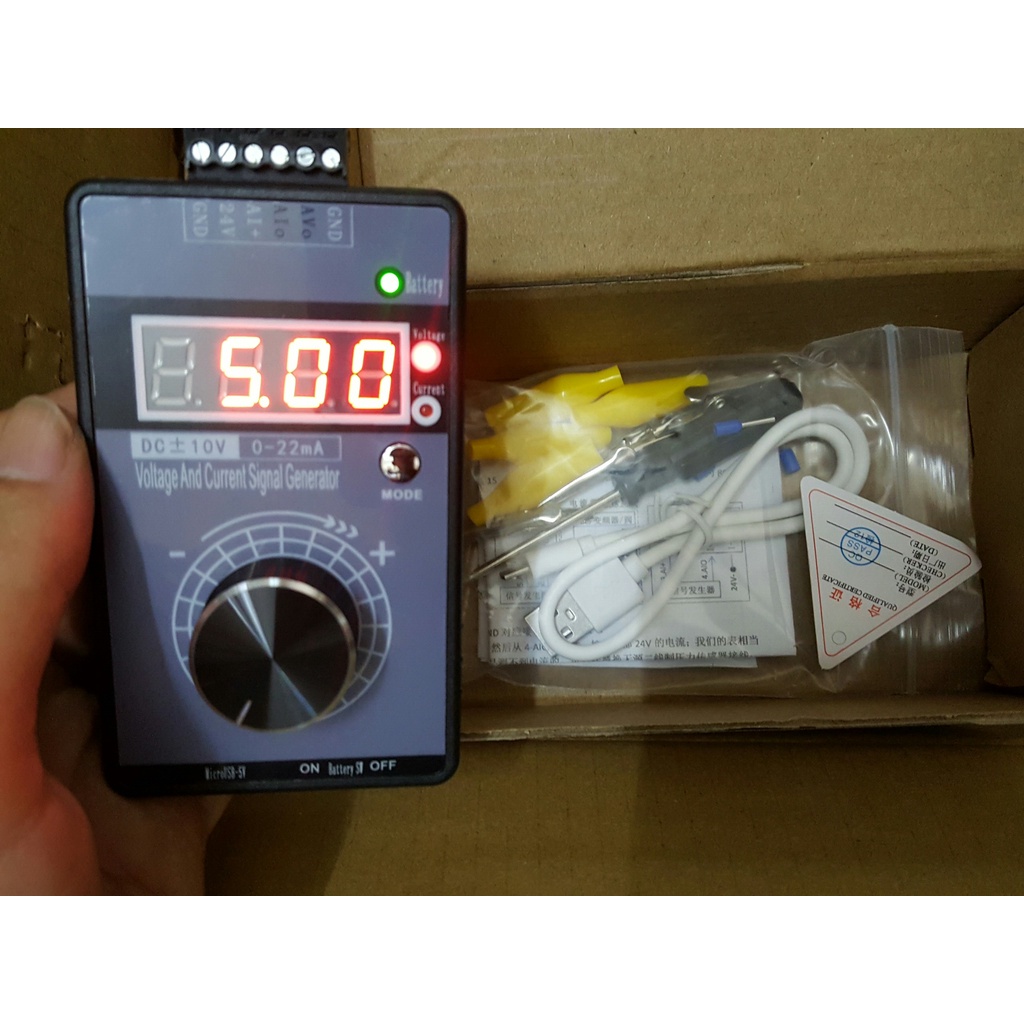 Bộ Phát Dòng, Phát Tín Hiệu ANALOG Dòng + Áp 0-10V 0-22mA, kèm PIN SẠC