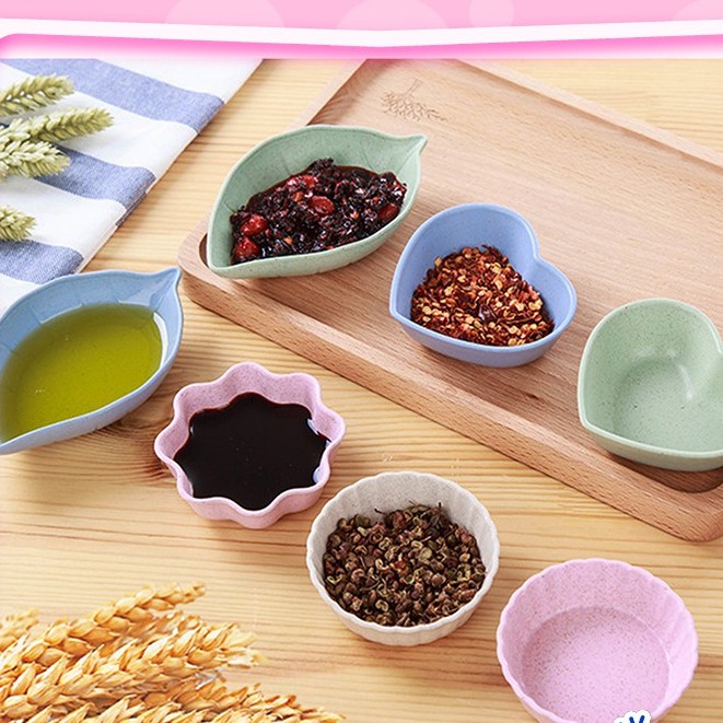 Bát ăn dặm lúa mạch kiểu Nhật mini hình hoa lá xinh xắn bát nước chấm