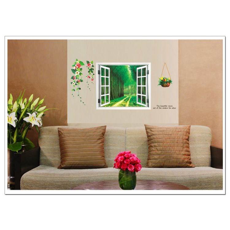 Decal cửa sổ con đường xanh 2 - DCS023