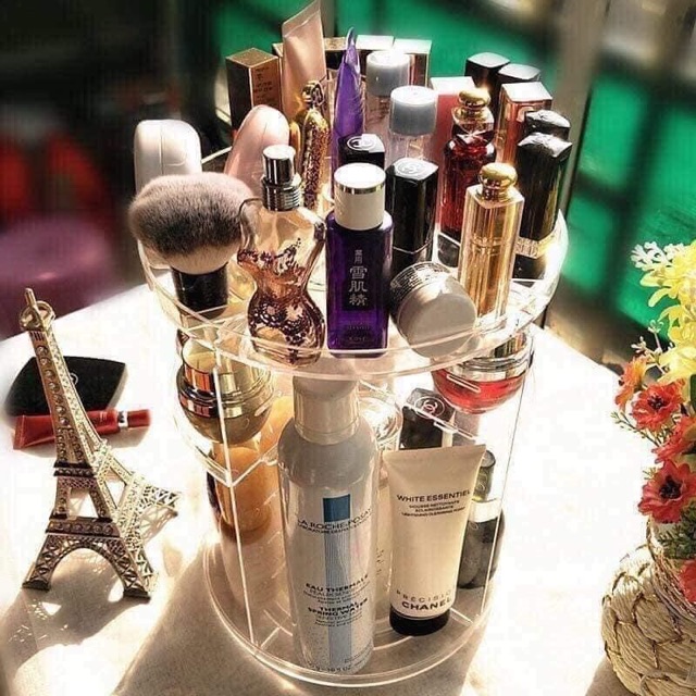 Kệ mĩ phẩm xoay 360 độ siêu tiện ích , cao cấp để bàn