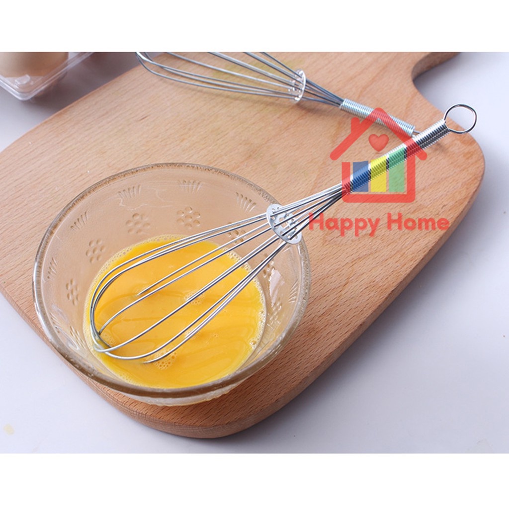 Dụng cụ đánh trứng, quấy bột bằng inox Happy Home