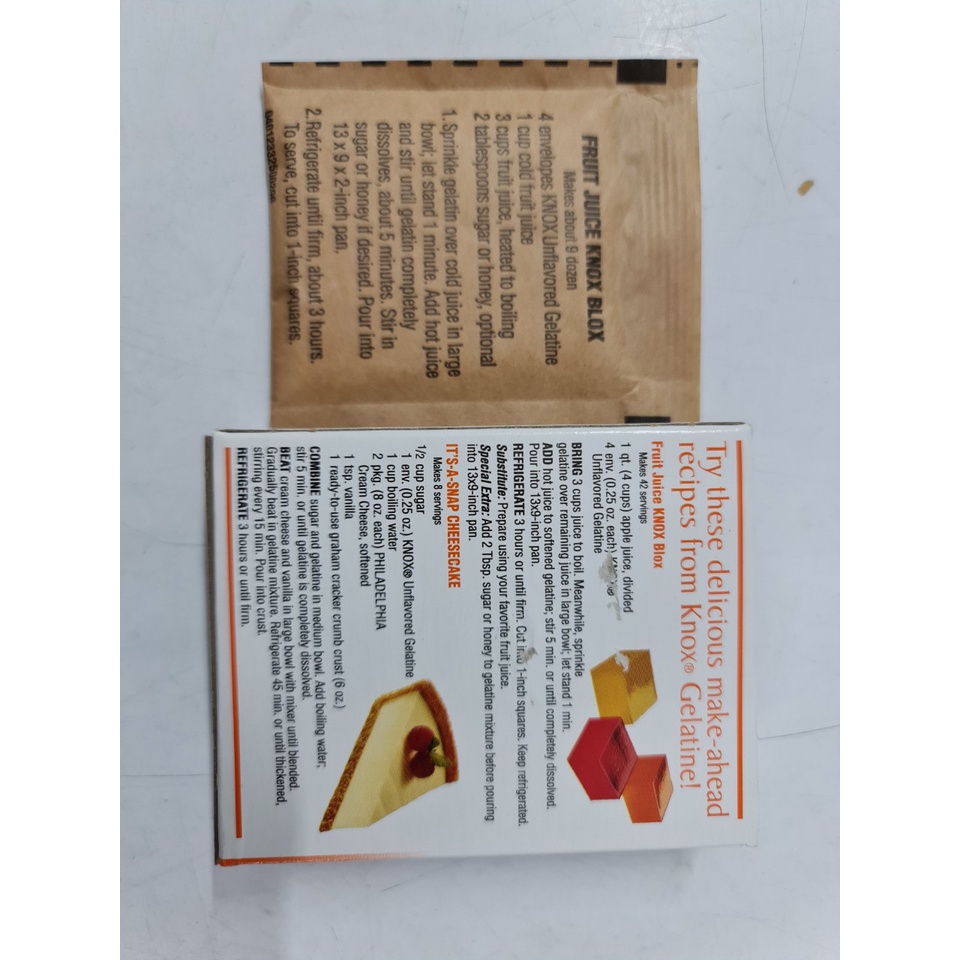 [Gói 7g] BỘT LÀM ĐÔNG GELATIN [USA] KNOX Original Gelatine Unflavored