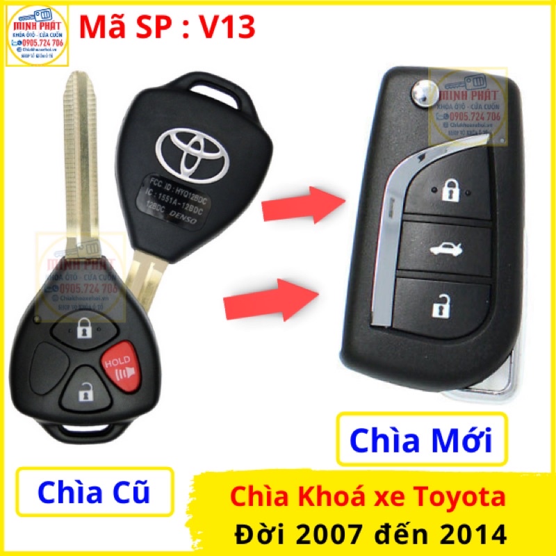 Chìa Khoá Gập xe Toyota Vios, Fortuner , Innova , Camry , Corolla Altis