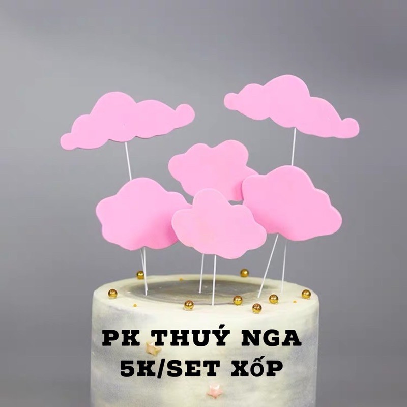 5 BỘ MÂY CHẤT LIỆU XỐP TRANG TRÍ BÁNH KEM