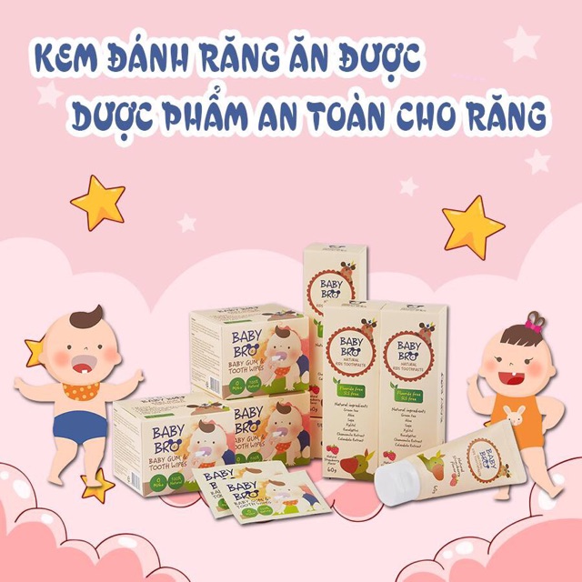 Kem đánh răng hữu cơ Baby Bro cho bé từ 6 tháng