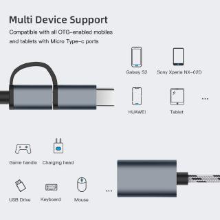 2 in 1 USB 3.0 OTG Adapter Cable Micro USB Type C Data Sync Converter for Android