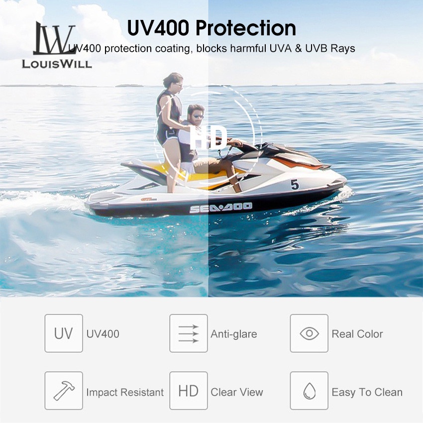Kính Mát LouisWill Gọng Lớn Đính Đá Chống Tia UV Thời Trang Cho Nữ