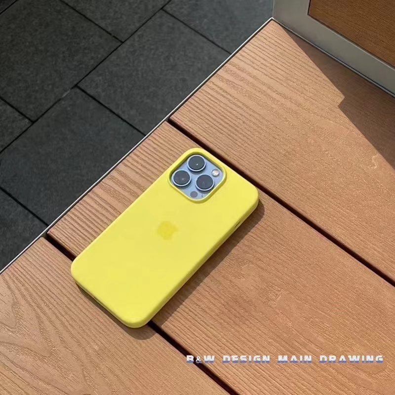 Ốp Điện Thoại Silicon Mềm Chống Trượt Màu Vàng/Xanh Dương Đơn Giản Thời Trang Cho Compatible for iPhone 13 12 11 Pro MAX X XS MAX XR SE2 6 6s 7 8 Plus