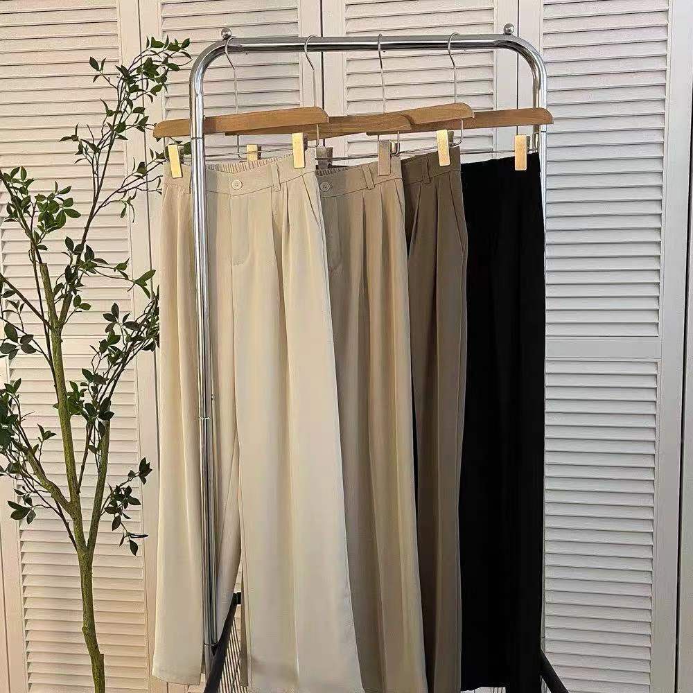 Quần Tây Lưng Cao Ống Đứng Plus size Phong Cách Hàn Quốc Cho Nữ