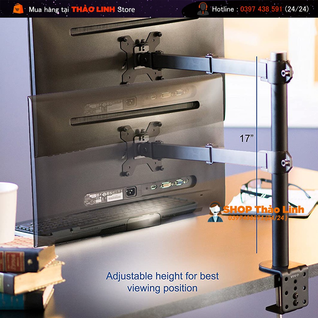 Giá Treo Màn Hình Tay 38 Cm Cao Cấp - Model : M051 17-32 inch - Xoay 360 Độ