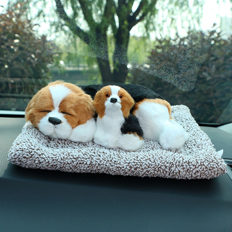 Mẹ con Thú bông GIỐNG THẬT 99% chó mèo sói gấu lõi than hoạt tính lọc không khí khử mùi trang trí xe hơi ô