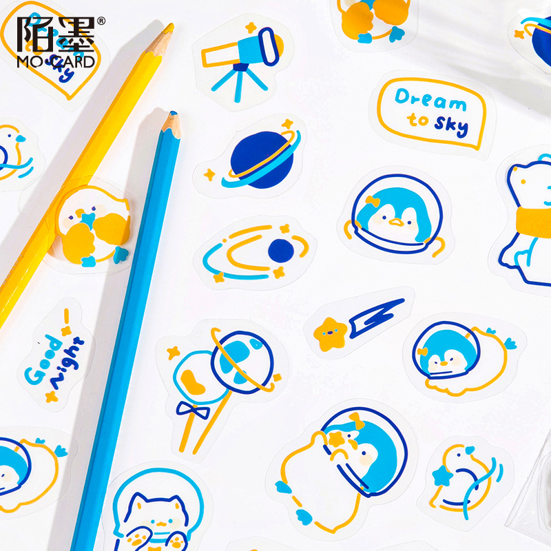 Túi 45 miếng dán trang trí hình chim cánh cụt hoạt hình nhiều mẫu đáng yêu