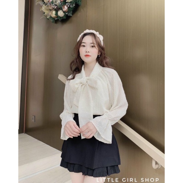 Áo cổ nơ tay bèo