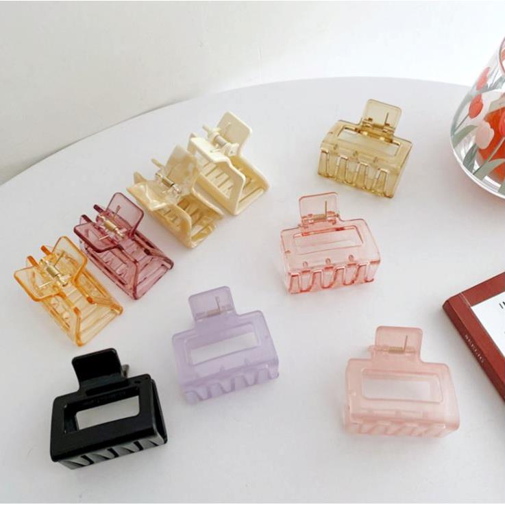 Kẹp càng cua trong suốt vuông thời trang Hàn Quốc nhiều màu sắc C62