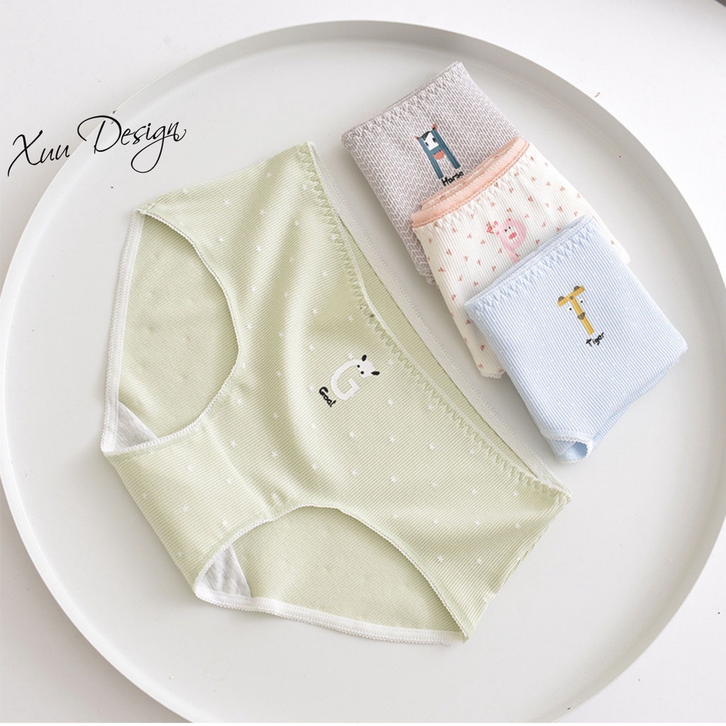 Quần lót nữ cotton cao cấp họa tiết đơn giản hình thú Xuu design QC43 | WebRaoVat - webraovat.net.vn