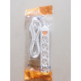 Ổ cấm điện hàn quốc 5 lỗ 1 công tắc .có dây điễn dài 3m tự động ngắt điện khi quá tải