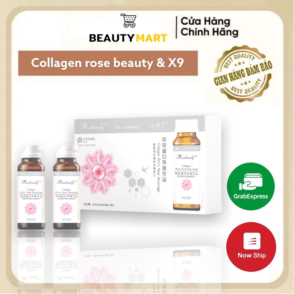 Nước uống Collagen rose beauty yến trắng da x10 - Chính hãng
