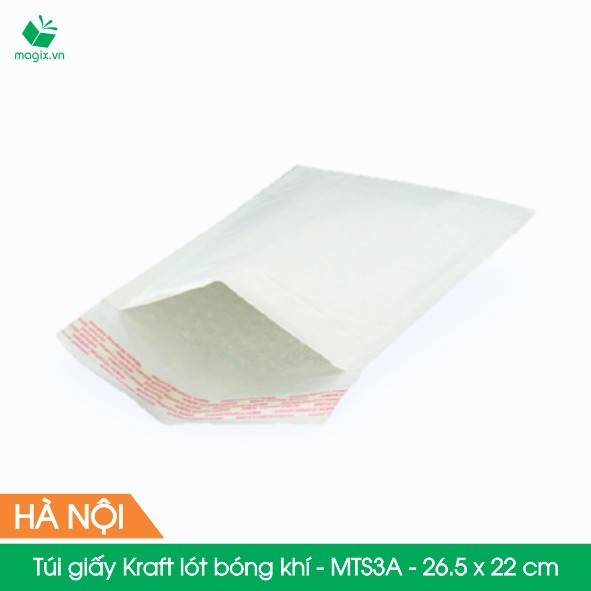 MTS3A - 26,5 x 22 cm - 20 Túi giấy Kraft bọc xốp hơi thay hộp carton