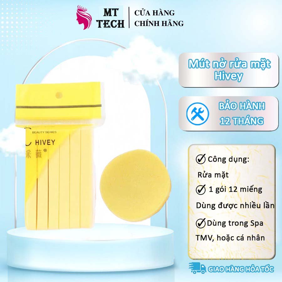 1 Cây Mút Nở, 20 Gói 240 Miếng Mút Rửa Mặt Bọt Biển Dạng Nén Chivey.
