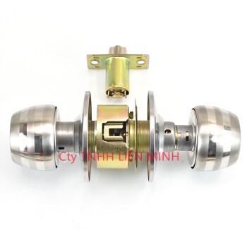 Ổ khóa cửa gỗ tay nắm tròn không chìa khoá dùng cho phòng ngủ phòng tắm chất liệu inox Cường Phát KCT01